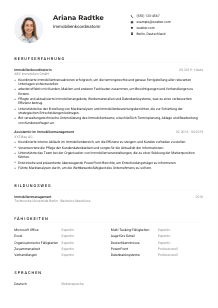 Lebenslauf-Muster für Immobilienkoordinator*in