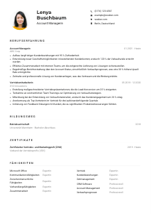 Lebenslauf-Muster für Account-Manager*in