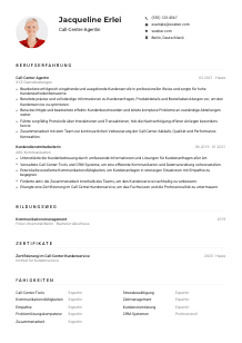 Lebenslauf-Muster für Call-Center-Agent*in