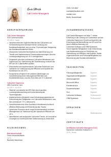 Lebenslauf-Vorlage für Call-Center-Manager*in #2