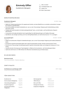 Lebenslauf-Muster für Kund*innenkonto-Manager*in
