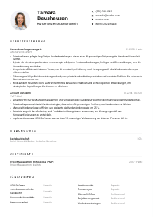 Lebenslauf-Muster für Kundenbeziehungsmanager*in