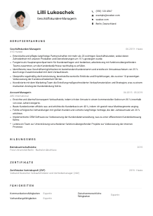Lebenslauf-Muster für Geschäftskunden-Manager*in