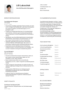 Lebenslauf-Vorlage für Geschäftskunden-Manager*in #1