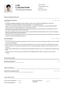 Lebenslauf-Vorlage für Geschäftskunden-Manager*in #2