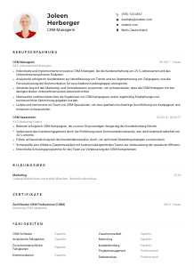 Lebenslauf-Muster für CRM-Manager*in