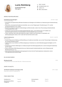 Lebenslauf-Muster für Kundenbetreuungs-Manager*in