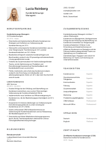 Lebenslauf-Vorlage für Kundenbetreuungs-Manager*in #1