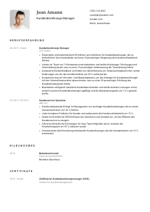 Lebenslauf-Vorlage für Kundenbeziehungs-Manager*in #1