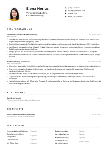 Lebenslauf-Muster für Vertriebsmitarbeiter*in Kundenbetreuung
