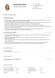 Lebenslauf-Muster für Kundendienstmitarbeiter*in