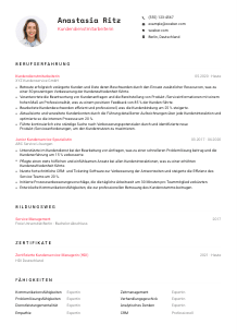 Lebenslauf-Vorlage für Kundendienstmitarbeiter*in #1