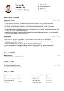 Lebenslauf-Muster für Kundendienst-Manager*in