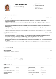 Lebenslauf-Muster für Kundendienstleitung
