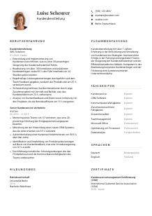 Lebenslauf-Vorlage für Kundendienstleitung #1