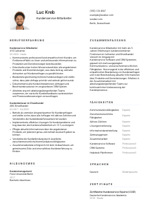 Lebenslauf-Vorlage für Kundenservice-Mitarbeiter*in #1