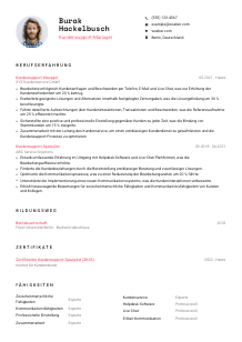 Lebenslauf-Vorlage für Kundensupport-Manager*in #1
