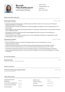 Lebenslauf-Vorlage für Kundensupport-Manager*in #2