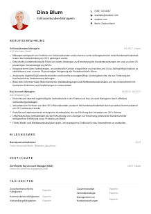 Lebenslauf-Muster für Schlüsselkunden-Manager*in