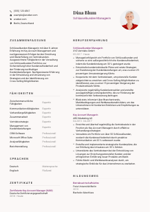 Lebenslauf-Vorlage für Schlüsselkunden-Manager*in #3