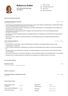 Lebenslauf-Muster für Vertriebsunterstützungs-Vertreter*in