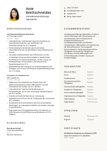 Lebenslauf-Vorlage für Vertriebsunterstützungs-Spezialist*in #2