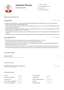 Lebenslauf-Muster für Vertriebsanalyst*in