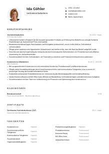 Lebenslauf-Muster für Vertriebsmitarbeiter*in