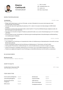Lebenslauf-Muster für Vertriebsfachkraft