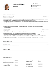 Lebenslauf-Muster für Verkäuferin