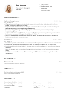 Lebenslauf-Muster für Key Account Manager*in national