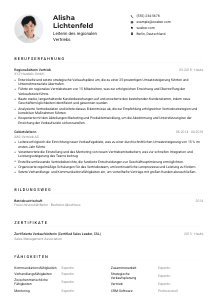 Lebenslauf-Muster für Leiter*in des regionalen Vertriebs