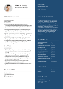 Lebenslauf-Vorlage für Kunstgalerie-Manager*in #2