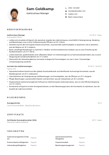 Lebenslauf-Muster für Auktionshaus-Manager*in