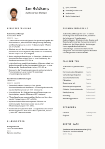 Lebenslauf-Vorlage für Auktionshaus-Manager*in #2
