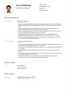 Lebenslauf-Vorlage für Auktionshaus-Manager*in #1