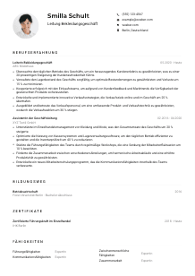 Lebenslauf-Muster für Leitung Bekleidungsgeschäft
