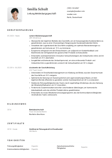 Lebenslauf-Vorlage für Leitung Bekleidungsgeschäft #1