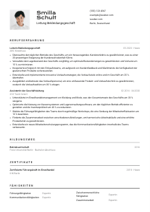 Lebenslauf-Vorlage für Leitung Bekleidungsgeschäft #2