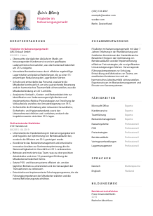 Lebenslauf-Vorlage für Filialleiter*in Nahversorgungsmarkt #2