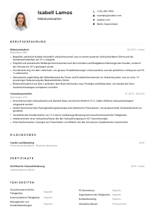 Lebenslauf-Muster für Möbelverkäufer*in