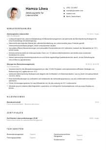 Lebenslauf-Muster für Abteilungsleiter*in Lebensmittel