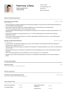 Lebenslauf-Vorlage für Abteilungsleiter*in Lebensmittel #2