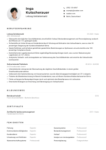 Lebenslauf-Muster für Leitung Getränkemarkt