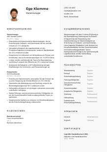Lebenslauf-Vorlage für Warenmanager*in #2