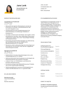Lebenslauf-Vorlage für Gesamtleitung im Einzelhandel #1