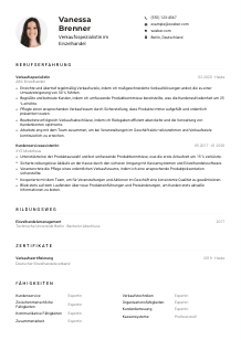 Lebenslauf-Muster für Verkaufsspezialist*in Einzelhandel