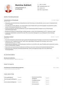 Lebenslauf-Muster für Verkaufsleiter*in im Einzelhandel