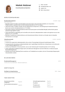 Lebenslauf-Muster für Einzelhandelsverkäufer*in