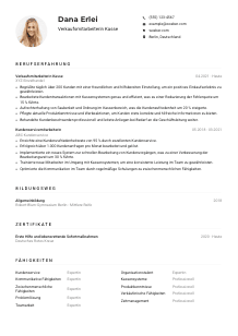 Lebenslauf-Muster für Verkaufsmitarbeiter*in Kasse